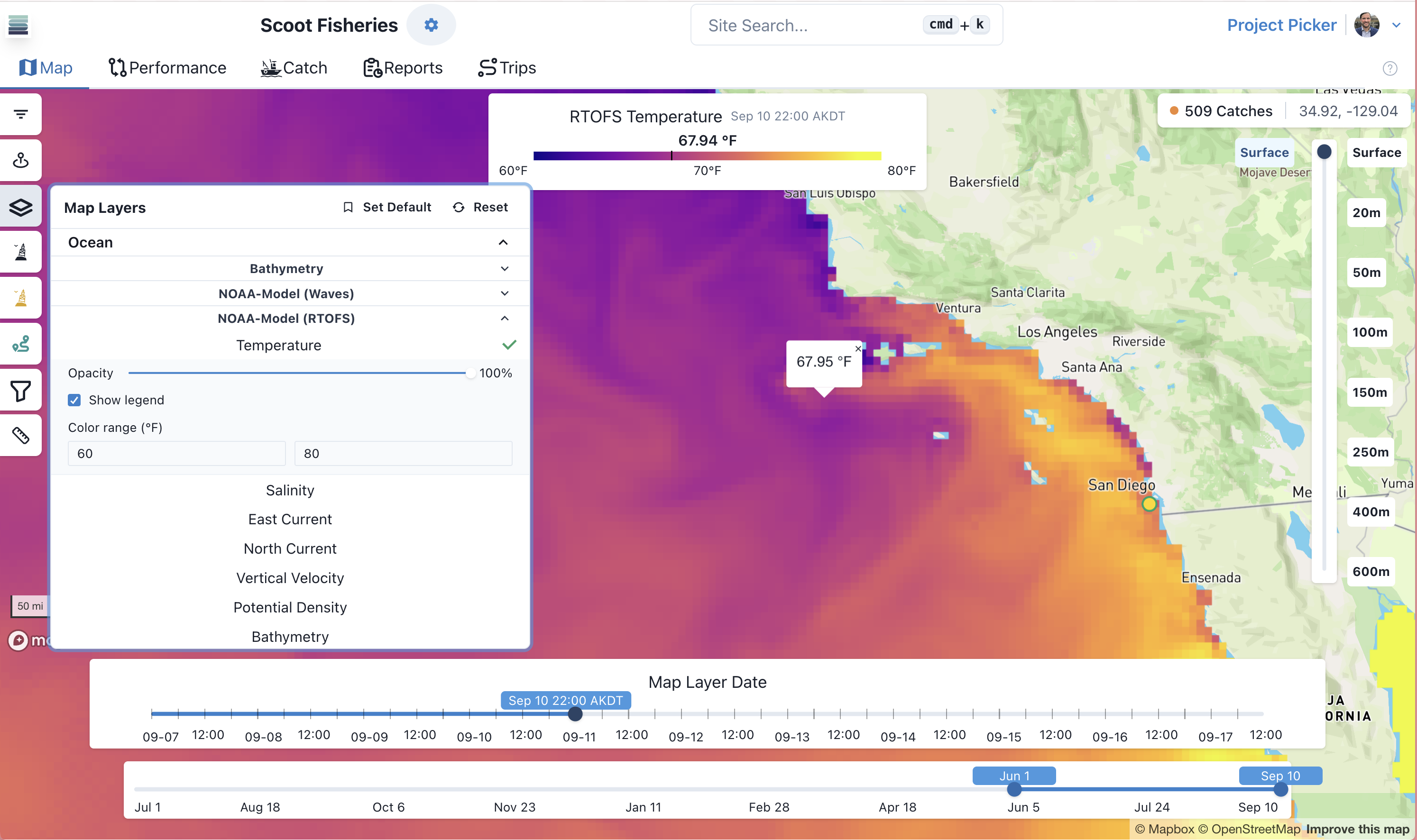 Screenshot placeholder: surface-to-seafloor profile or buoy detail view